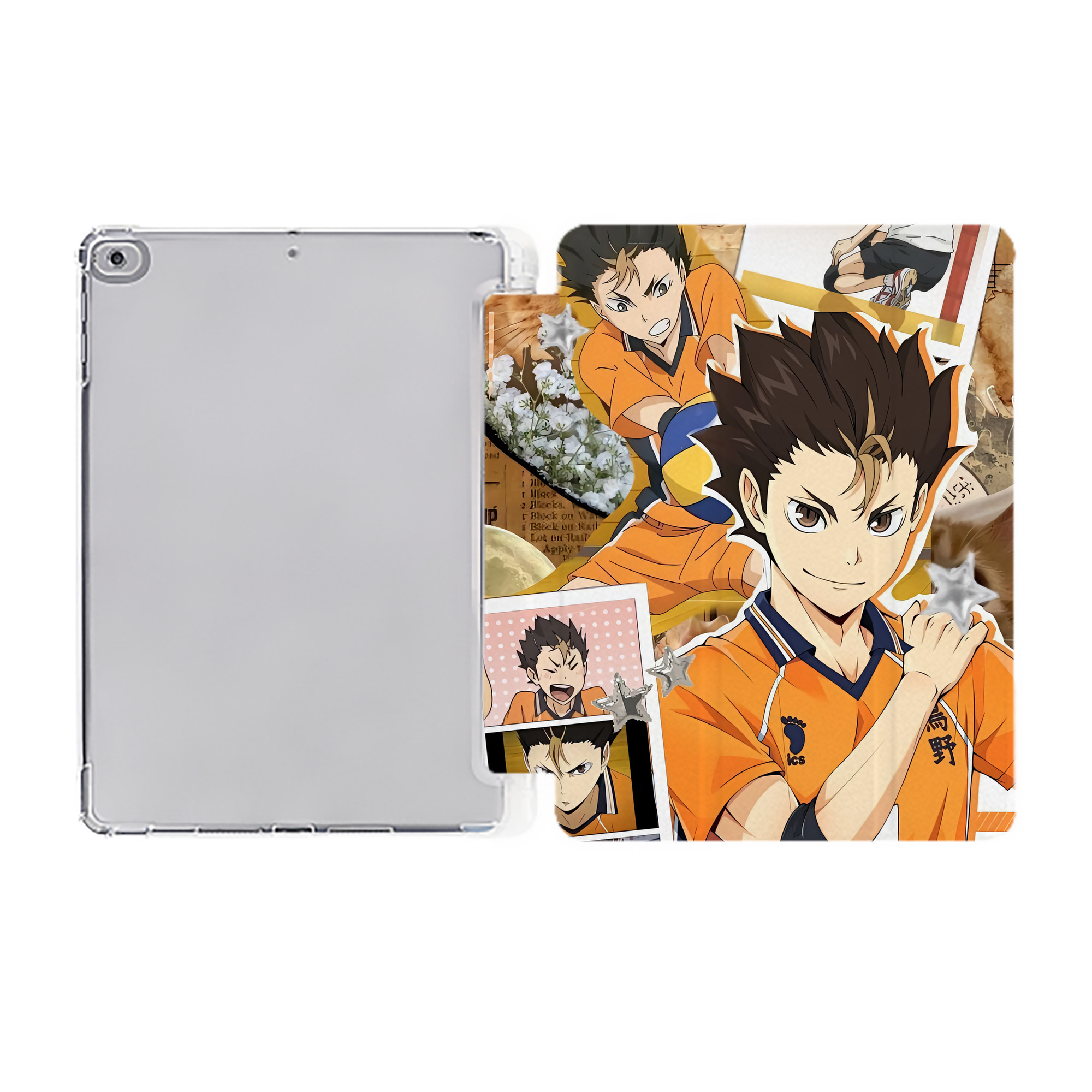 （画像用） ハイキュー!! Haikyu!! IPad ケース ペン収納付き 三つ折りスタンド PUレザー×シリコン 対応機種9.5/10.5/10.9インチ